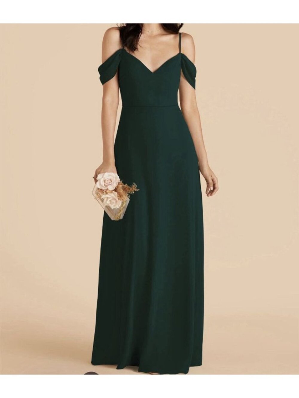 Birdie Grey NEW Long Formal Devon Gown Emerald Green Bridesmaid Wedding Sz Small